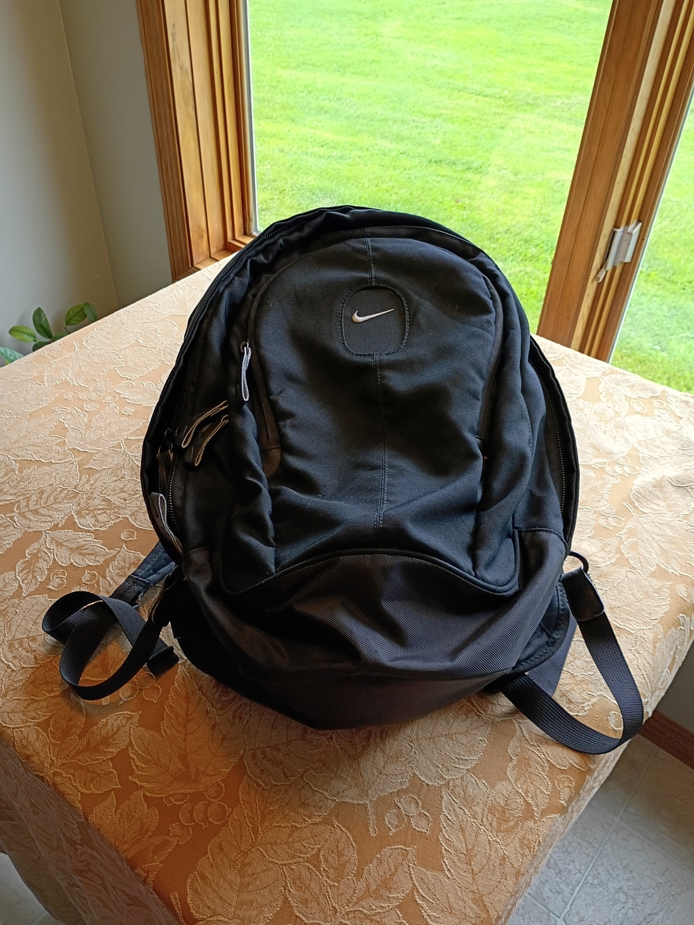 Nike Black Backpack with White Swoosh Logo